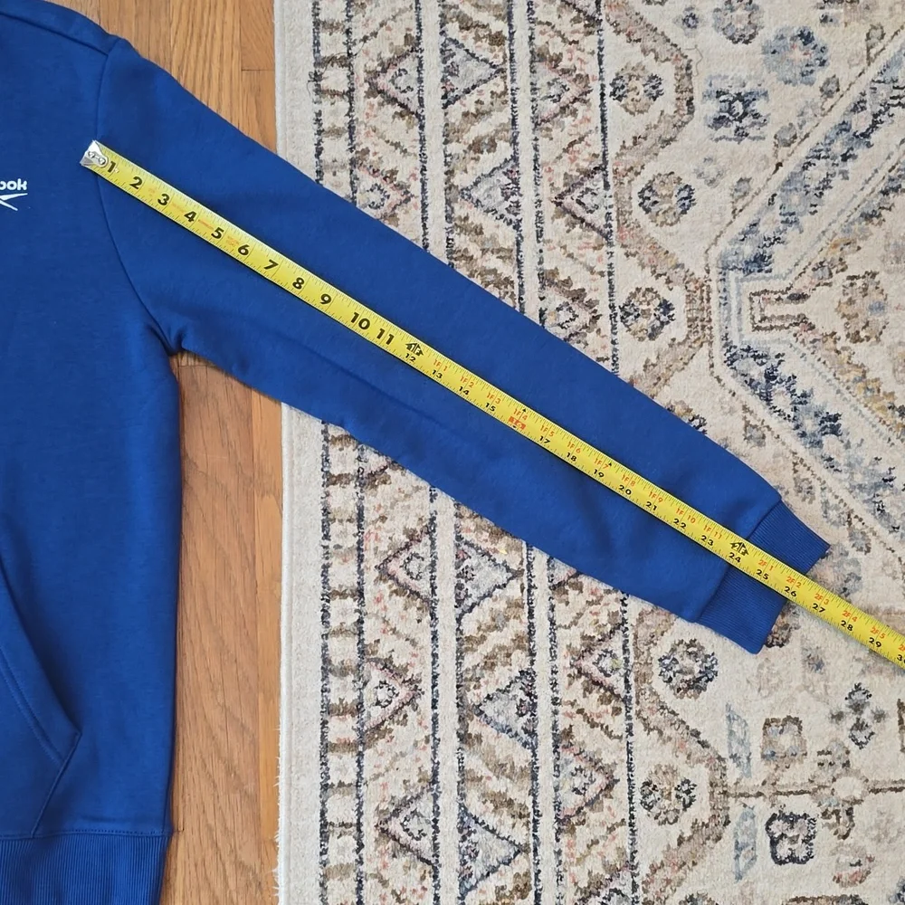 REEBOK BRAND SIGNATURE MEN'S BLUE PULLOVER FLEECE HOODIE SIZE MEDIUM - Picture 10 of 15